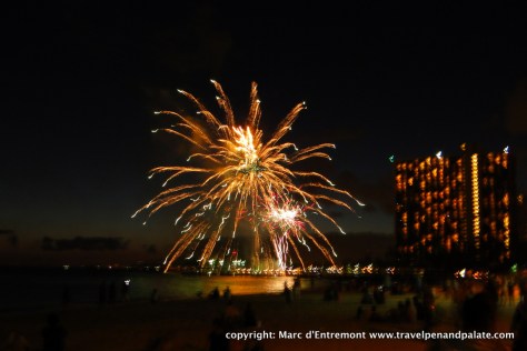 weekly Friday evening fireworks at the Hilton Hawaiian Village, Waikiki