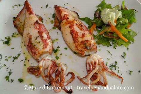 Grilled squid at Asterias