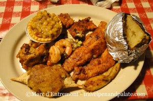classic Cajun fried seafood platter