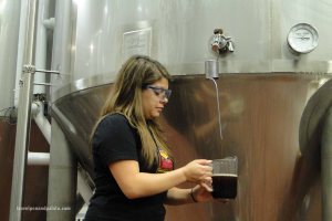 Brooke siphoned off fresh beer during tour