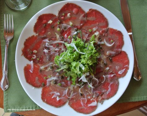 Beef carpaccio, Hotel Belmar 