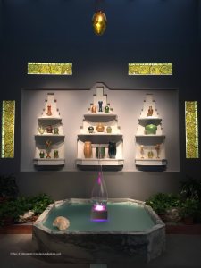 recreation at the Morse Museum of the entrance fountain & display at Laurelton Hall 